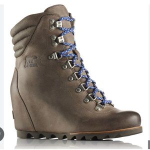 Sorel Conquest Waterproof Leather Wedge Boots